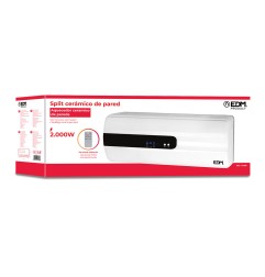 Calefactor split cerámico 1000 - 2000 w, con mando distancia 57 x 14 x 22 cm