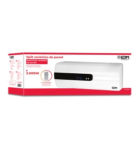 Calefactor split cerámico 1000 - 2000 w, con mando distancia 57 x 14 x 22 cm