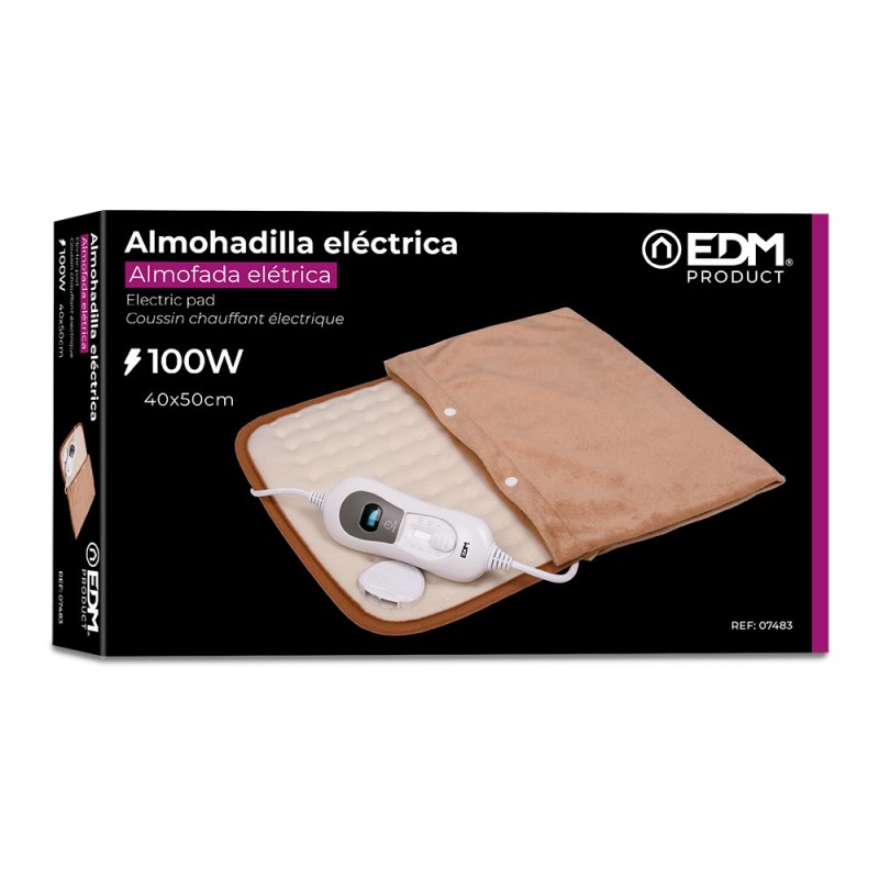 Almohadilla eléctrica reversible con funda 100 w 40 x 50 cm