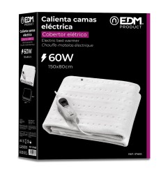 Calienta camas eléctrico 60 w 150 x 80 cm