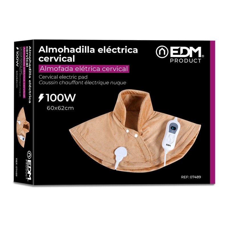 Almohadilla eléctrica cervical 100 w 60 x 62 cm