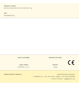 Bascula analogica de cocina max. 4 kg