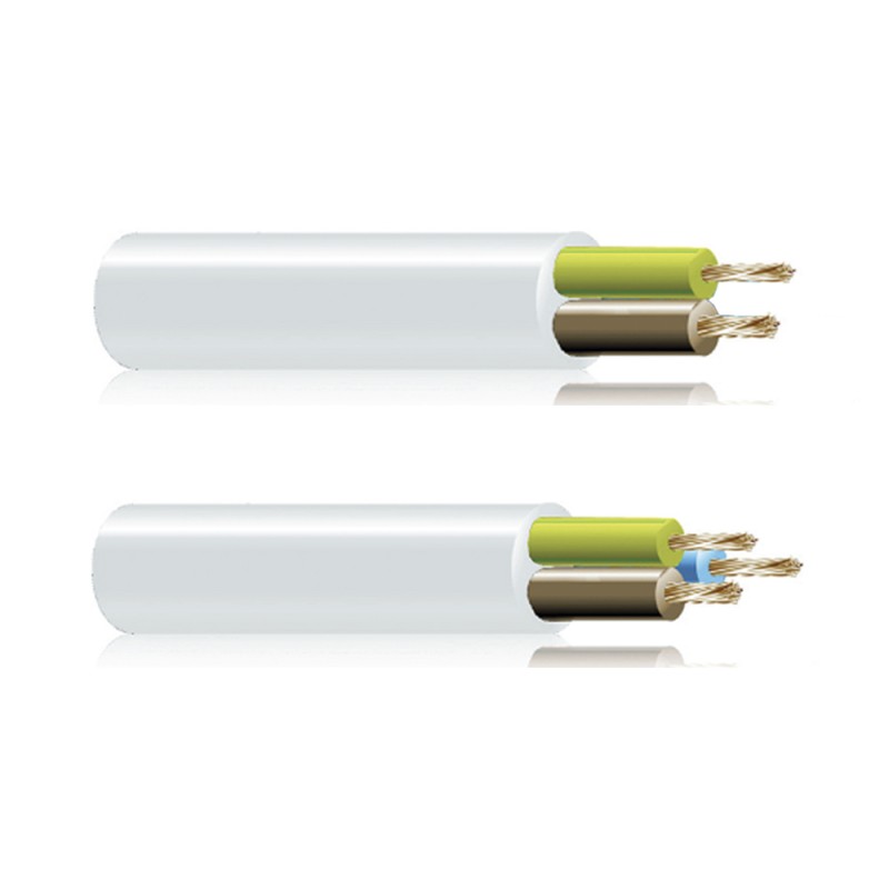 Manguera tubular h05vv-f 2 x 0,75 mm², blanca euro/m
