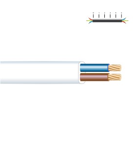 Manguera plana h03vv-f 2 x 0,75 mm² blanca euro/m