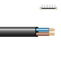Manguera plana h03vv-f 2 x 0,75 mm² negra euro/m
