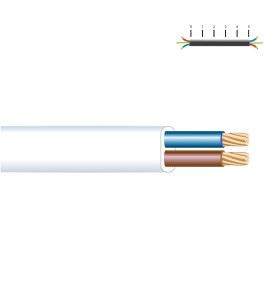 Manguera plana 2 x 1,50 mm² blanca euro/m