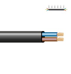 Manguera plana 2 x 1,50 mm² negra euro/m
