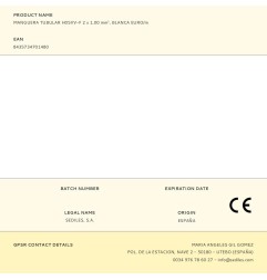 Manguera tubular h05vv-f 2 x 1,00 mm², blanca euro/m
