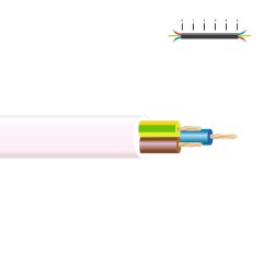 Manguera tubular h05vv-f 3 g 1,50 mm², blanca euro/m