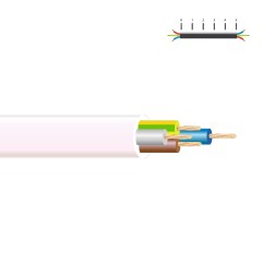 Manguera tubular h05vv-f 4 g 1,00 mm², blanca euro/m