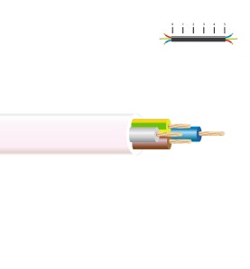 Manguera tubular h05vv-f 4 g 1,50 mm², blanca euro/m