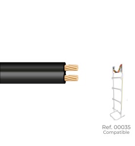 Paralelo 2x0,75mm negro "audio" euro/m (bobina pequeña ø180x60mm)