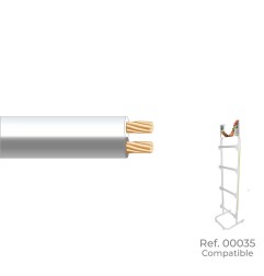 Paralelo blanco y gris 2x0,75mm "audio" euro/m (bobina pequeña ø180x60mm)