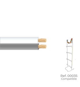 Paralelo blanco y gris 2x0,75mm "audio" euro/m (bobina pequeña ø180x60mm)