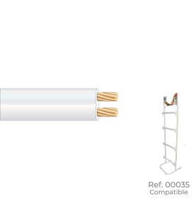 Paralelo 2x1,00mm blanco "audio" euro/m (bobina pequeña ø200x60mm)