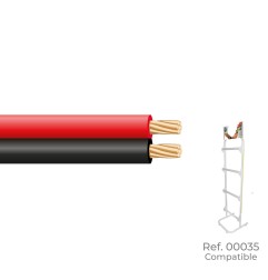 Paralelo 2x1,50mm rojo y negro "audio" euro/m (bobina pequeña ø200x80mm)