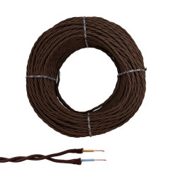 Cable paralelo textil trenzado h05v-k 2 x 1,00 mm² marrón euro/m