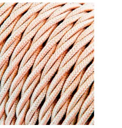 Carrete cable textil trenzado h03vv-f 2 x 0,75 mm² beige, 25 m