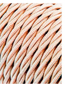 Carrete cable textil trenzado h03vv-f 2 x 0,75 mm² beige, 25 m