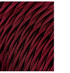 Carrete cable textil trenzado h03vv-f 2 x 0,75 mm² burdeos, 25 m