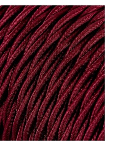 Carrete cable textil trenzado h03vv-f 2 x 0,75 mm² burdeos, 25 m