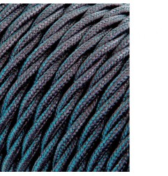 Carrete cable textil trenzado h03vv-f 2 x 0,75 mm² gris oscuro, 25 m