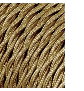 Carrete cable textil trenzado h03vv-f 2 x 0,75 mm² oro, 25 m