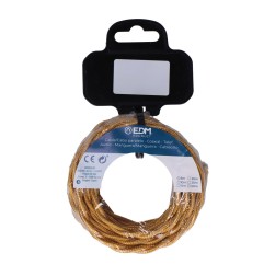 Carrete cable textil trenzado h03vv-f 2 x 0,75 mm² oro, 25 m