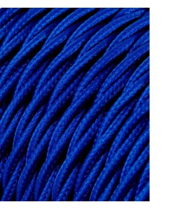Carrete cable textil trenzado h03vv-f 2 x 0,75 mm² azul, 25 m