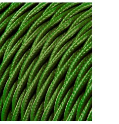 Carrete cable textil trenzado h03vv-f 2 x 0,75 mm² verde, 25 m