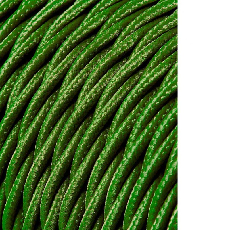 Carrete cable textil trenzado h03vv-f 2 x 0,75 mm² verde, 25 m