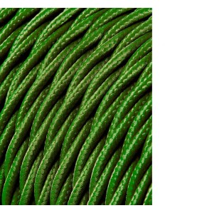 Carrete cable textil trenzado h03vv-f 2 x 0,75 mm² verde, 25 m