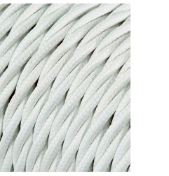 Carrete cable textil trenzado h03vv-f 2 x 0,75 mm² gris plateado, 25 m