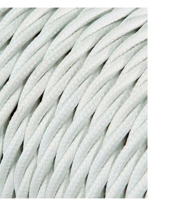 Carrete cable textil trenzado h03vv-f 2 x 0,75 mm² gris plateado, 25 m