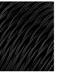 Carrete cable textil trenzado h03vv-f 2 x 0,75 mm² negro, 25 m
