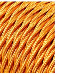 Carrete cable textil trenzado h03vv-f 2 x 0,75 mm² oro oscuro, 25 m