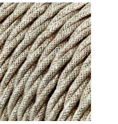 Carrete cable textil trenzado h03vv-f 2 x 0,75 mm² lino, 25 m