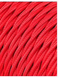 Carrete cable textil trenzado h03vv-f 2 x 0,75 mm² rojo, 25 m
