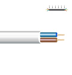 Manguera tubular vv-k06/1kv 2 x 1,50 mm², blanca euro/m