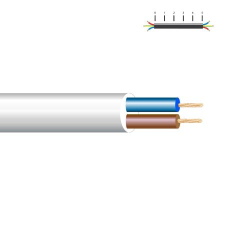 Manguera tubular vv-k06/1kv 2 x 1,50 mm², blanca euro/m