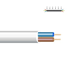 Manguera tubular vv-k06/1kv 2 x 2,50 mm², blanca euro/m