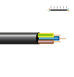 Manguera tubular h05vv-f 3 g 1,00 mm², negra euro/m