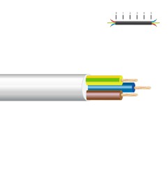 Manguera tubular vv-k06/1kv 3 g 1,50 mm², blanca euro/m