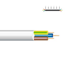 Manguera tubular vv-k06/1kv 3 g 1,50 mm², blanca euro/m