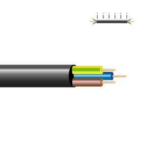 Manguera tubular vv-k06/1kv 3 g 1,50 mm², negra euro/m