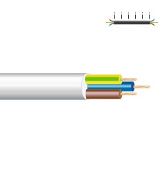 Manguera tubular vv-k06/1kv 3 g 2,50 mm², blanca euro/m