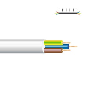 Manguera tubular vv-k06/1kv 3 g 2,50 mm², blanca euro/m