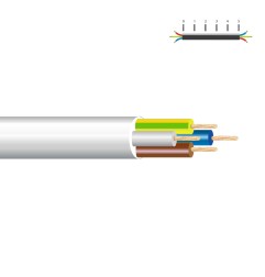 Manguera tubular vv-k06/1kv 4 g 1,50 mm², blanca euro/m