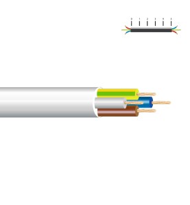 Manguera tubular vv-k06/1kv 4 g 1,50 mm², blanca euro/m