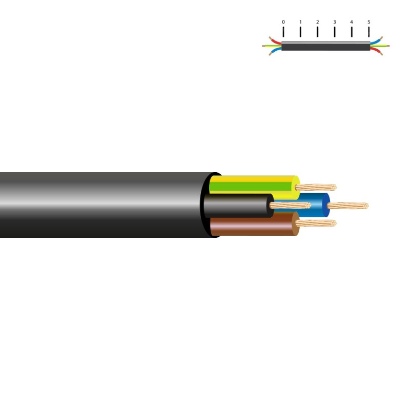 Manguera tubular vv-k06/1kv 4 g 1,50 mm², negra euro/m